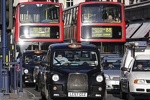 英格兰,伦敦,牛津街,拥挤,交通