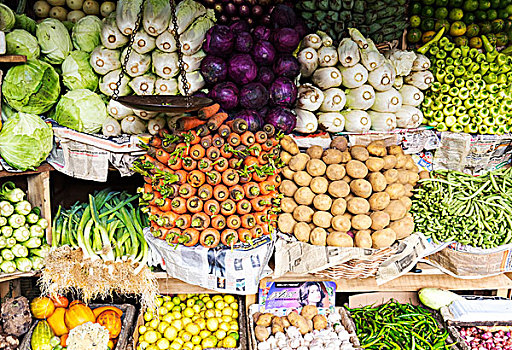 安放,蔬菜,销售,康提,市集,斯里兰卡,亚洲