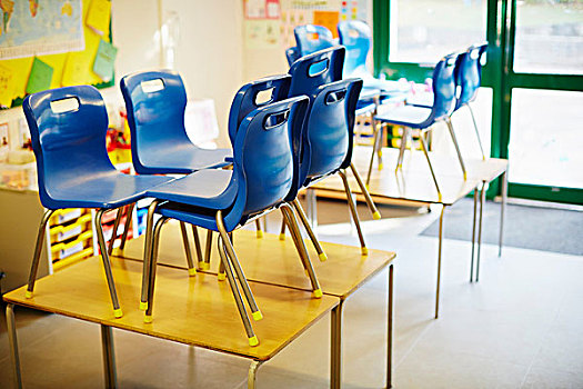 空,教室,椅子,书桌,小学