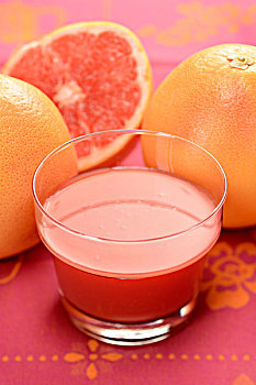 玻璃,粉红葡萄柚,果汁