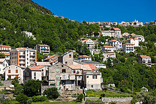 法国,科西嘉岛,城镇景色