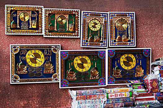 书本,钟表,市场货摊,德里,印度