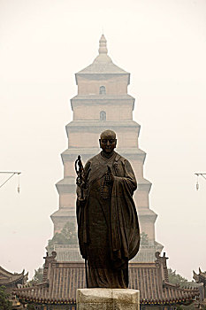 西安大雁塔玄奘雕像