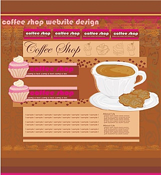 咖啡馆,网站,设计