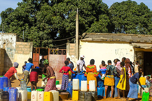 分配,饮用水,达喀尔,区域,塞内加尔,非洲