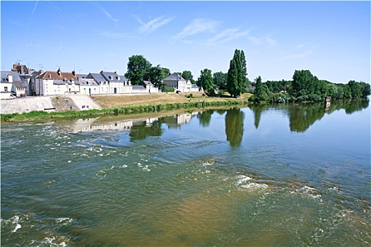 河,卢瓦尔河,城镇,昂布瓦斯,法国