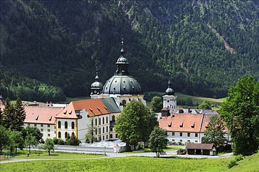 本笃会修道院,艾塔,教堂,地区,加米施帕藤基兴,巴伐利亚,德国,欧洲