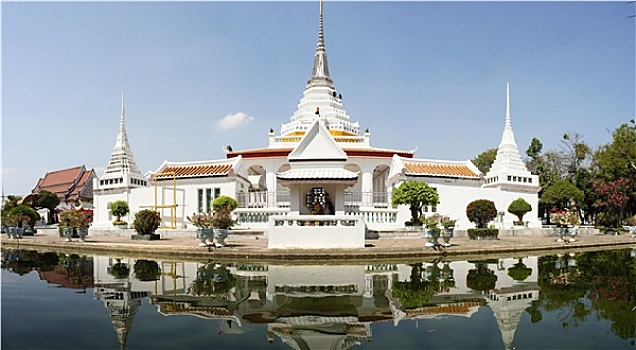 佛教寺庙,护城河,曼谷,泰国