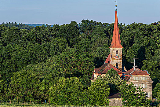教堂,圣徒,中间,弗兰克尼亚,巴伐利亚,德国,欧洲