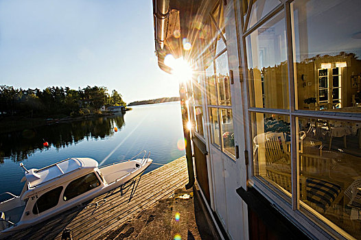 房子,斯德哥尔摩群岛,黎明,瑞典