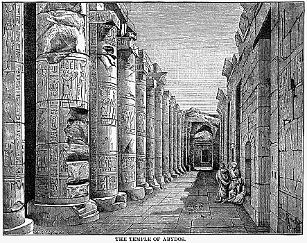 庙宇,阿比杜斯,埃及,插画,历史,古老,世界,兄弟