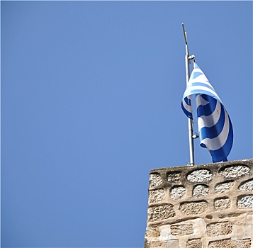 希腊,寺院,旗帜
