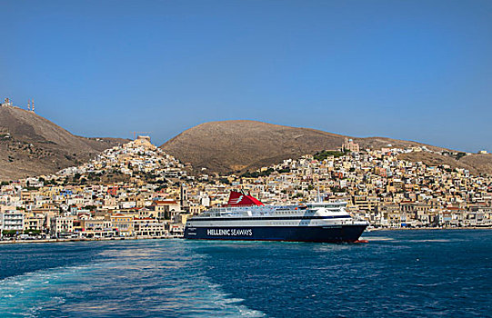 渡轮,基克拉迪群岛,希腊,欧洲