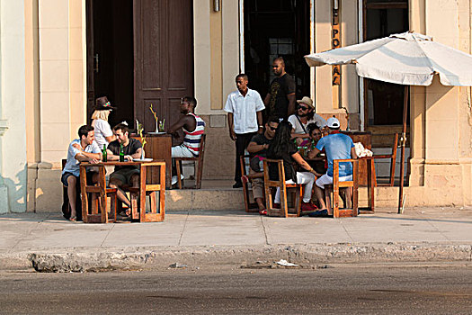 哈瓦那,街景,马雷贡,散步场所,老爷车,三轮车,行人,分享,路线,主顾,咖啡,使用,只有