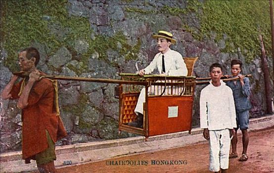 男人,轿子,香港,20世纪