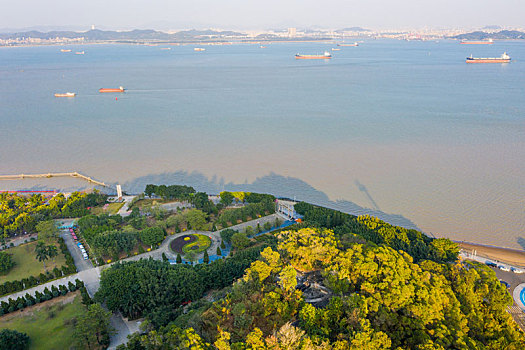 航拍广州大角山炮台遗址,虎门炮台