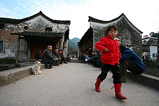 老人,孩子,聊天