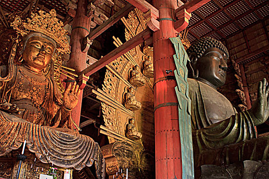 庙宇,奈良,日本,家,大佛,雕塑