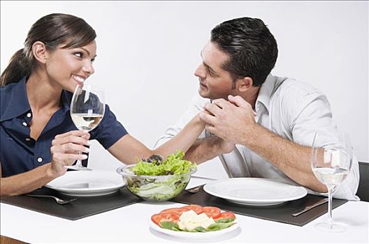 伴侣,浪漫,餐桌