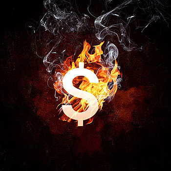 美元符号,火,火焰