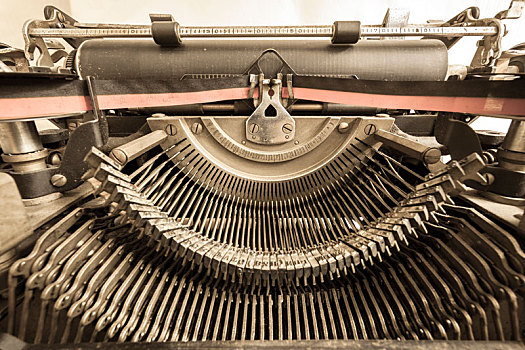 旧式,打字机,特写