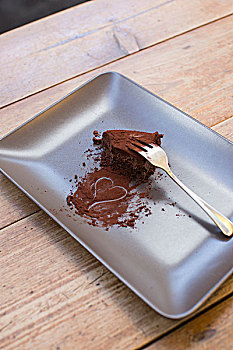 心形,可可粉,吃过,巧克力蛋糕