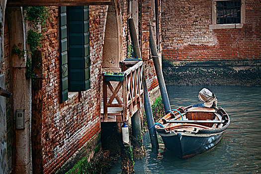 船,公园,威尼斯,小路,运河,意大利