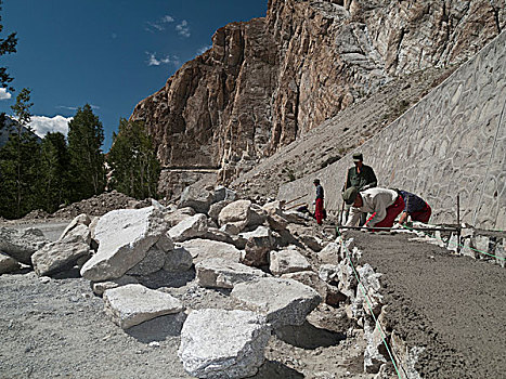 道路,建筑,喀喇昆仑,公路,中国,劳动者,工作,状况,西北边境,巴基斯坦,南亚