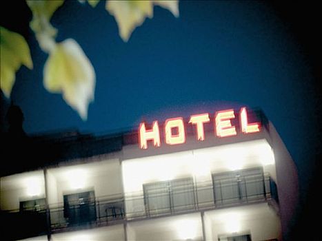 酒店,夜晚,贝尼多姆,阿利坎特省,西班牙