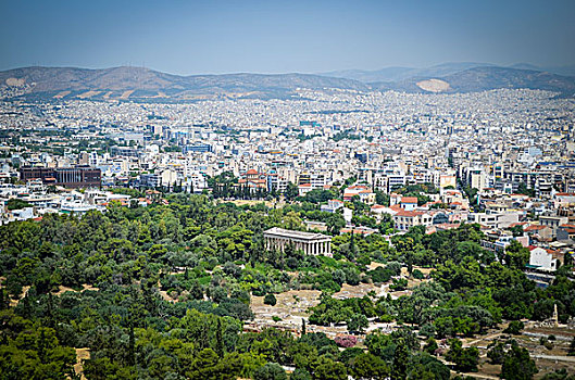 城市,雅典,希腊,帕台农神庙,前景