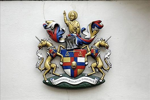 盾徽,房子,索尔兹伯里,威尔特,英格兰