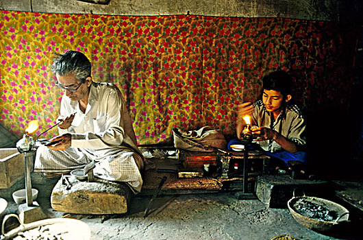 金匠,工作,古老,职业,孟加拉