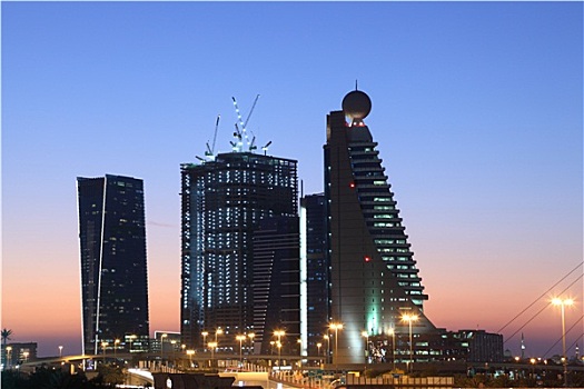 高层建筑,建筑,市区,迪拜,夜晚
