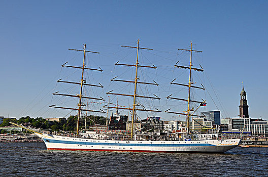 帆船,港口,汉堡市,德国,欧洲