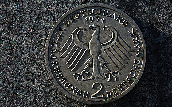 两个,德国,联邦,鹰,硬币