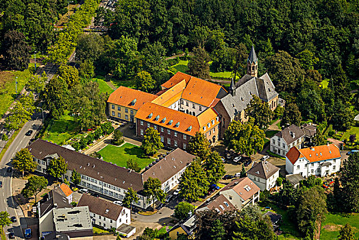 航拍,教堂,鲁尔区,北莱茵威斯特伐利亚,德国