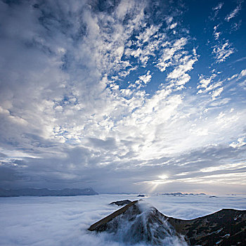 云海,山,楚格峰