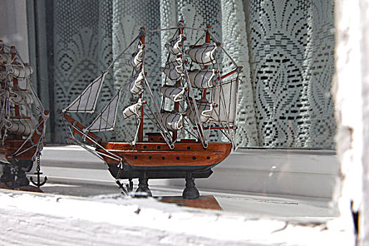 芬兰,区域,西部,土尔库,模型,帆船,窗户