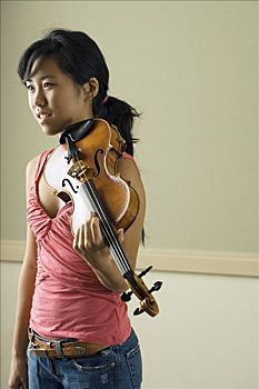 女孩,演奏,小提琴