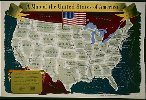 地图,美国,二战,海报,艺术家,未知