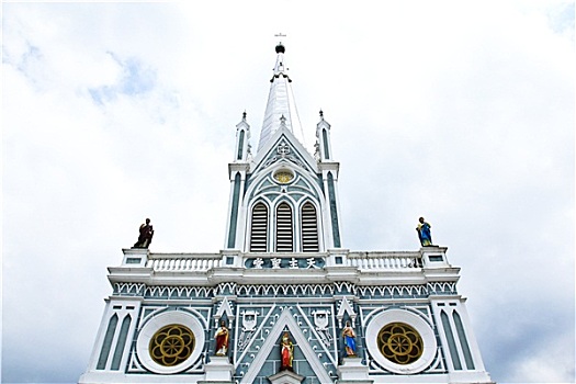白色,教堂,泰国