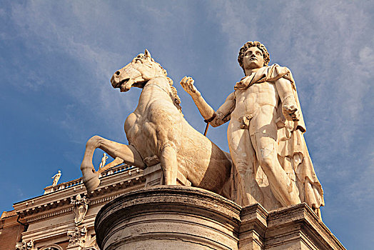 雕塑,首都,广场,坎皮多利奥,罗马,拉齐奥,意大利