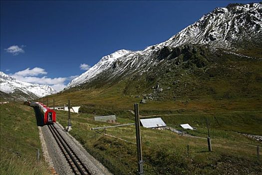 齿轨铁路,局部,红色,列车,瑞士