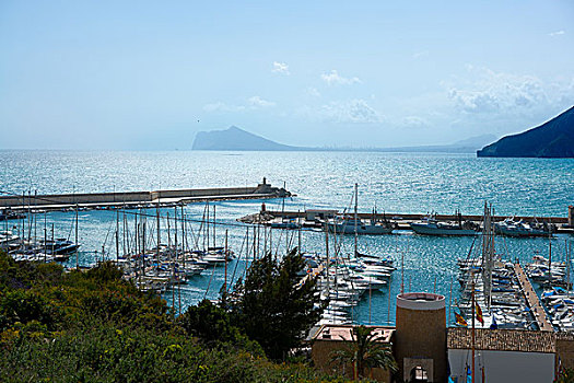 码头,航拍,阿利坎特,地中海,西班牙