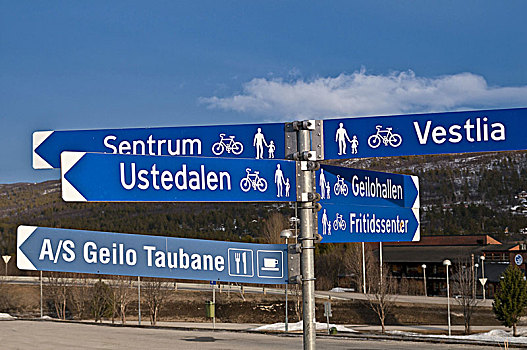 标识,人行道,中心,耶卢,布斯克鲁德,挪威