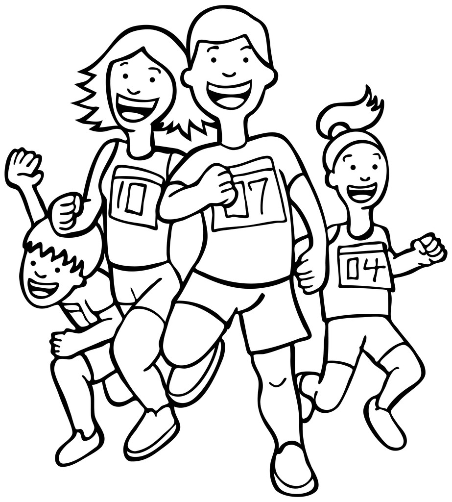 儿童马拉松比赛简笔画图片