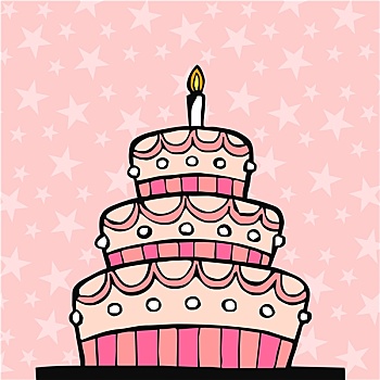 粉色,生日蛋糕