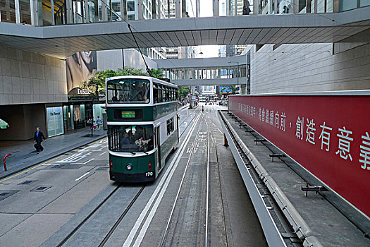 双层巴士,缆车,香港,亚洲