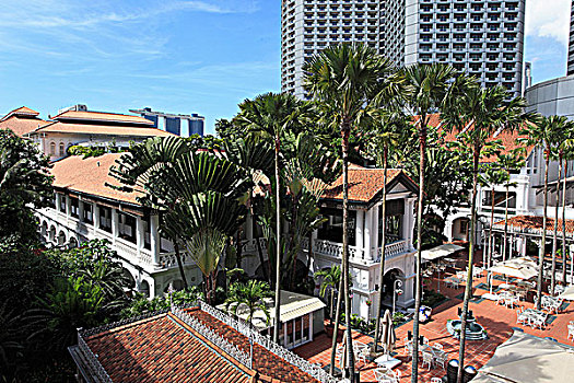 新加坡,莱佛士酒店,院落