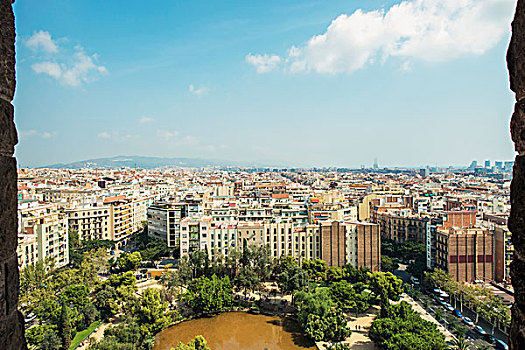 西班牙,城市,公寓楼,巴塞罗那